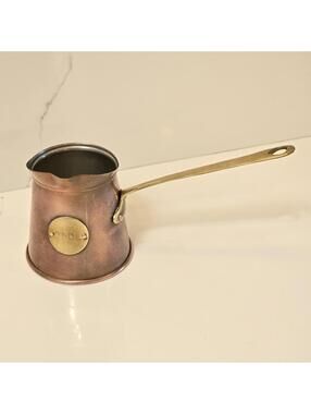 Vintage Copper Cider Measure/Ladle with Brass Accents and Handle
